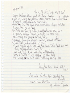 Tupac Shakur “Thug 4 Life" Handwritten Lyrics (Big Syke Collection)