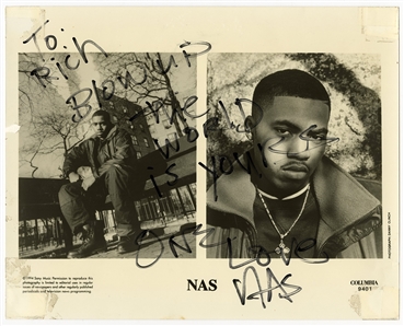 Nas Signed Vintage Photograph With Incredible “The World is Yours" Inscription